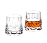 KAMMAK K9 Crystal Diamond Tumbler - 10 oz Lead-Free Whiskey Glass with Delicate Rim, Seamless Modern Design & Thick Stable Base for Cocktails, Scotch, Bourbon