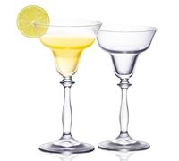 KAMMAK Margarita Glasses Set of 2, 6.7oz Crystal Coupe Glasses, Classic Cocktail Glassware for Espresso Martini, Manhattan, Modern Bar Drinkware for Party, Beach, Anniversary