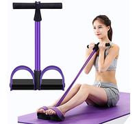 Kammoy 6-Tubes Tension Rope, Multifunction Elastic Yoga Pedal Puller Resistance Band, Natural Latex Tension Rope Fitness Equipment, for Abdomen, Waist, Arm, Leg Stretching Slimming Training(Purple)