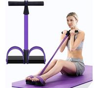 Kammoy 6-Tubes Tension Rope, Multifunction Elastic Yoga Pedal Puller Resistance Band, Natural Latex Tension Rope Fitness Equipment, for Abdomen, Waist, Arm, Leg Stretching Slimming Training(Purple)
