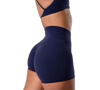 Kamo Fitness Featherlite Enhance 6" Women's Biker Shorts - Hidden Scrunch, No Front Seam, Soft Lightweight Fabric, Butt-Lift, Dark Iris, S
