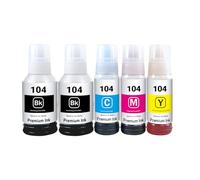 kamo Ink Compatible with Epson 104 102 103 101 Cartridges Multipack for ET-4850 ET-4750 ET-2750 ET-2700 ET-2820 ET-2850 ET-2851 ET-2856 ET-2814 ET-181 ET-200 E810 ET-2811 ET-2812 ET-2821 L3150