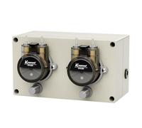 Kamoer NP02-KPK200-B16 Multi-Head Peristaltic Pump 12V with Low Flow 44ml~190ml/min(Single Head) Adjustable Speed Liquid dosing Pump with Double-Head for lab Factory Home with Power Adapter(3.2x6.4)