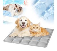 KAMOJI Dog Cooling Mat, 2025 New Washable Self-Cooling Mat for Dogs Cats Multisize, Summer Upgrade Portable Cooler Outdoor Dog Cool Pad Cool Pads Pets Cool Blanket for Crates, Cars (Grey, 40x40cm)