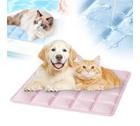 KAMOJI Dog Cooling Mat, 2025 New Washable Self-Cooling Mat for Dogs Cats Multisize, Summer Upgrade Portable Cooler Outdoor Dog Cool Pad Cool Pads Pets Cool Blanket for Crates, Cars (Pink, 40x40cm)