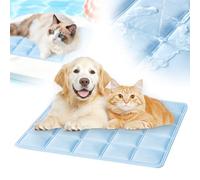 KAMOJI Dog Cooling Mat, 2025 New Washable Self-Cooling Mat for Dogs Cats Multisize, Summer Upgrade Portable Cooler Outdoor Dog Cool Pad Cool Pads Pets Cool Blanket for Crates, Cars (Blue, 40x40cm)