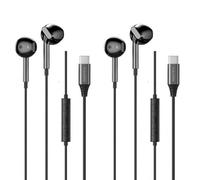Kamon USB C DAC Earbuds, 14.2mm Dynamic Driver, HD Microphone, 3-Button Volume Control, Semi in-Ear Wired Earphones for iPhone 17/16/15, Samsung Galaxy, Pixel and iPad