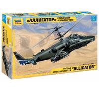 Kamov Ka-52 Alligator Helicopter 1:72 Plastic Model Kit ZVEZDA