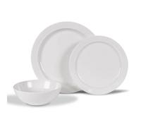 Kampa Classic White Non-Slip Melamine Tablewear Set - 12pc