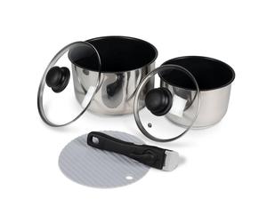 KAMPA DOMETIC STACKER COOK SET KITCHEN CAMPING TRAVEL PAN SET STAINLESS STEEL