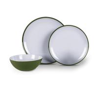 Kampa Fern Green Camping Caravan 12 Piece melamine Dinner Set 9120001343