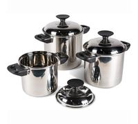 Kampa Space Saver Saucepan Set Compact & Durable Cookware for Outdoor Cooking