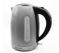 Kampa Tempest 1.7L Electric Kettle Fog Grey | 1000W Low Wattage Camping Kettle | Cordless Caravan & Campervan Kettle with Stainless Steel Body
