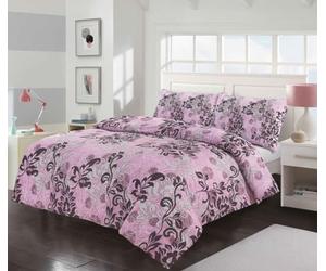 Kampala Hill Amelia Lilac Floral Duvet Cover Set Bedding Quilt Cover Set, Super King