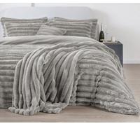 Kampala Hill Big Cord Teddy Silver Duvet Cover Set Single Bedding Set