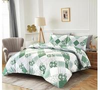 Kampala Hill Eloise Green Duvet Cover Set King Bedding Set Floral Patchwork