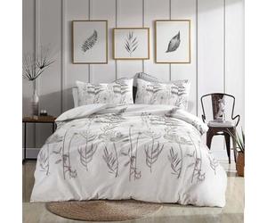 Kampala Hill Flora Reversible Duvet Cover Set Floral White Kingsize Bedding Set