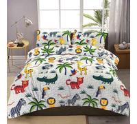 Kampala Hill Jungle Animals Grey Duvet Cover Set Children's Bedding Single