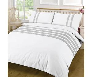 Kampala Hill Lace Dia Duvet Cover Set Luxury Super King White Bedding Set 100% Egyptian Cotton Percale 200 Thread Count