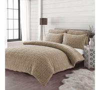 Kampala Hill Leaves Teddy Beige Duvet Cover Set Double Bedding Set