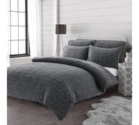 Kampala Hill Leaves Teddy Grey Duvet Cover Set With Pillowcases King Bedding Set