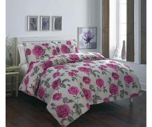 Kampala Hill Meadow Grey Duvet Cover Set Floral Themed Super King Bedding Set