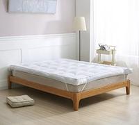 Kampala Hill Microfibre Mattress Topper 10cm/4 inch Box Stitched Hotel Quality Elasticated Straps White (Double)