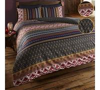 Kampala Hill Navajo Duvet Cover Set Ethnic Reversible Bedding Purple Navy Gold Double