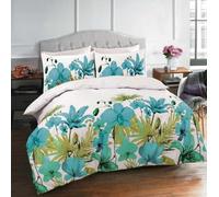 Kampala Hill Nightzone Lily Teal Duvet Cover Set Single Bedding Set With Pillowcase