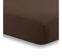 Kampala Hill Percale Super King Fitted Sheet Extra Deep Bedding Chocolate