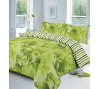 Kampala Hill Roses Duvet Cover Bedding Set Double, Lime