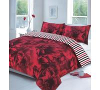 Kampala Hill Roses Duvet Cover Bedding Set King, Red