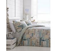 Kampala Hill Seaside Vibes Duvet Cover Set Reversible Bedding Sea Shells Starfish (Double)