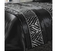 Kampala Hill Shimmer Sequin Embellished Bed Runner Black