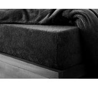 Kampala Hill Teddy Fleece Fitted Sheet Sherpa Bed Sheets Black