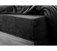 Kampala Hill Teddy Sherpa Fleece Fitted Sheet Bed Sheets Cosy Warm Black Double