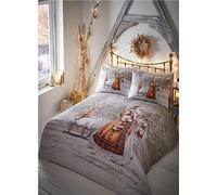 Kampala Hill Vintage Santa Bedding Christmas Xmas Duvet Cover Set Festive Father Christmas Single