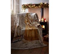 Kampala Hill Vintage Santa Christmas Xmas Festive Father Christmas Throw Sherpa Blanket