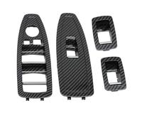 KAMPYTZX Car Interior Door Handle Cover for BMW 3 GT 4 Series F30 F80 F31 F32 F33 F34 F35 F36 13-18 ABS Carbon Fiber Interior Door Handle Panel Outer Cover(Model A Switch Panel)