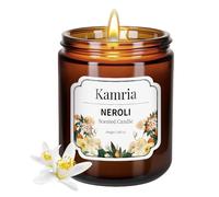 Kamria Neroli Scented Candle, Luxury Hotel & Spa Aromatherapy in Amber Glass Jar, Clean Citrus Floral Soy Wax for Home Decor, Stress Relief Gift for Men and Women, 7oz