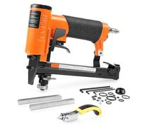 KAMSIN KN8016SG 21 Gauge Pneumatic Upholstery Stapler Continuous Firing with Guide Roller, 1/2'' Crown Staples, 1/4'' - 5/8'' Length, Air Power Upholstery Staple Gun for Furniture and Fabric