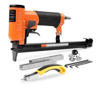 KAMSIN KNL8016S 21 Gauge Pneumatic Serial Upholstery Stapler with Extended Long Magazine, 1/2" Crown Staples, 1/4" to 5/8" Leg Length, Air Power Upholstery Staple Gun for Furniture and Woodworking