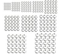 Kamtop 200 PCS Hose Clips Set - 10 Sizes 304 Stainless Steel Clamps Assortment, 7-21mm Adjustable Pipe Clips Single Ear Clamps for Water, Gas, Automobile