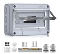KAMTOP IP65 Distribution Box, 12 Module, 1 Row Fuse Enclosure