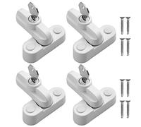 Kamtop Sash Jammers Blockers with Keys - 4 PCS Window Restrictor Jammers, Zinc Alloy Window Locks Sash Blockers for UPVC Doors and Windows