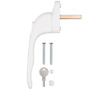 Kamtop Upvc Window Handle, 1 PCS Universal Window Handle Lock with 43mm Spindle Length, Double Glazing Window Handles Replacement, Aluminum, for Home Office Upvc PVC Windows, White