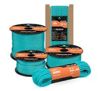 Kamu Synber 550 Paracord 4mm 100m Type III 7 Strands 100% Nylon Rope Parachute Cord Ideal for Crafting, DIY, Camping, Survival, Outdoor | Support 250kg | Turquoise