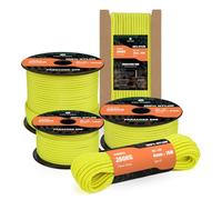 Kamu Synber 550 Paracord 4mm 100m Type III 7 Strands 100% Nylon Rope Parachute Cord Ideal for Crafting, DIY, Camping, Survival, Outdoor | Support 250kg | Neon Yellow