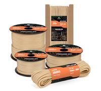 Kamu Synber 550 Paracord 4mm 15m Type III 7 Strands 100% Nylon Rope Parachute Cord Ideal for Crafting, DIY, Camping, Survival, Outdoor | Support 250kg | Khaki