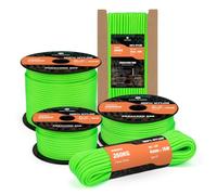 Kamu Synber 550 Paracord 4mm 30m Type III 7 Strands 100% Nylon Rope Parachute Cord Ideal for Crafting, DIY, Camping, Survival, Outdoor | Support 250kg | Neon Green